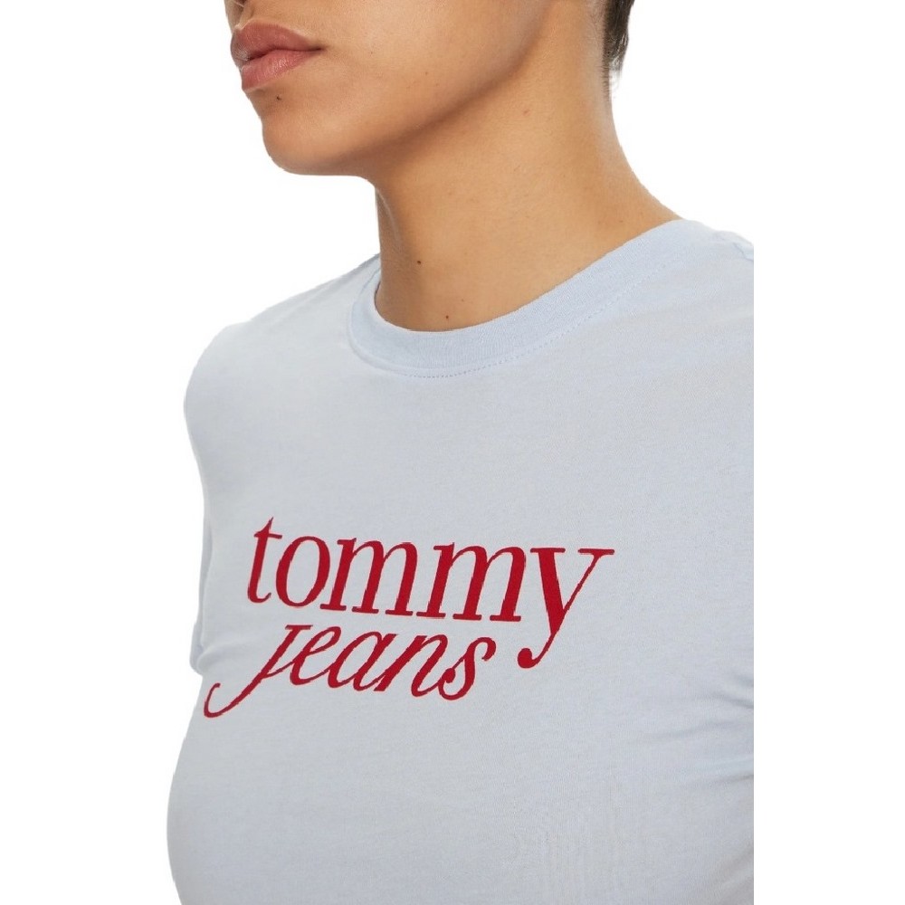 TOMMY JEANS SLIM ESSENTIAL LOGO TEE EXT T-SHIRT ΜΠΛΟΥΖΑ ΓΥΝΑΙΚΕΙΑ CIEL