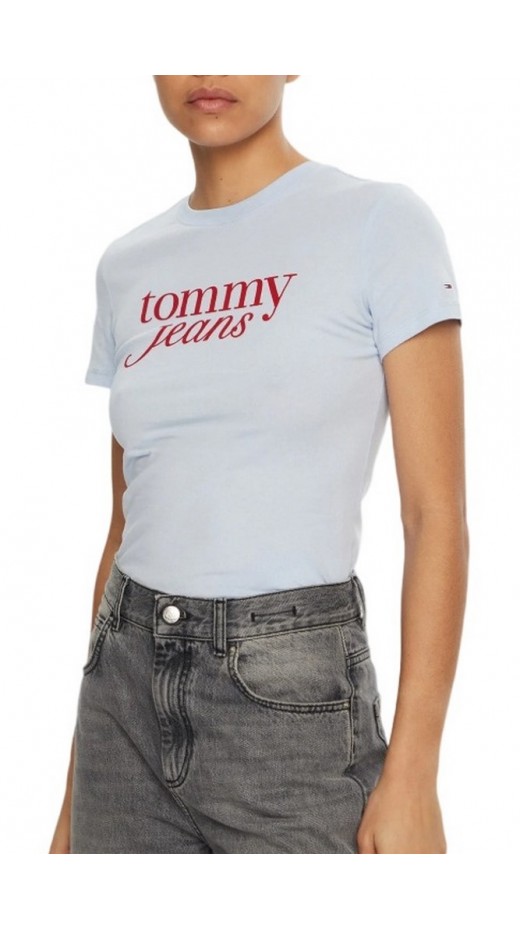 TOMMY JEANS SLIM ESSENTIAL LOGO TEE EXT T-SHIRT ΜΠΛΟΥΖΑ ΓΥΝΑΙΚΕΙΑ CIEL