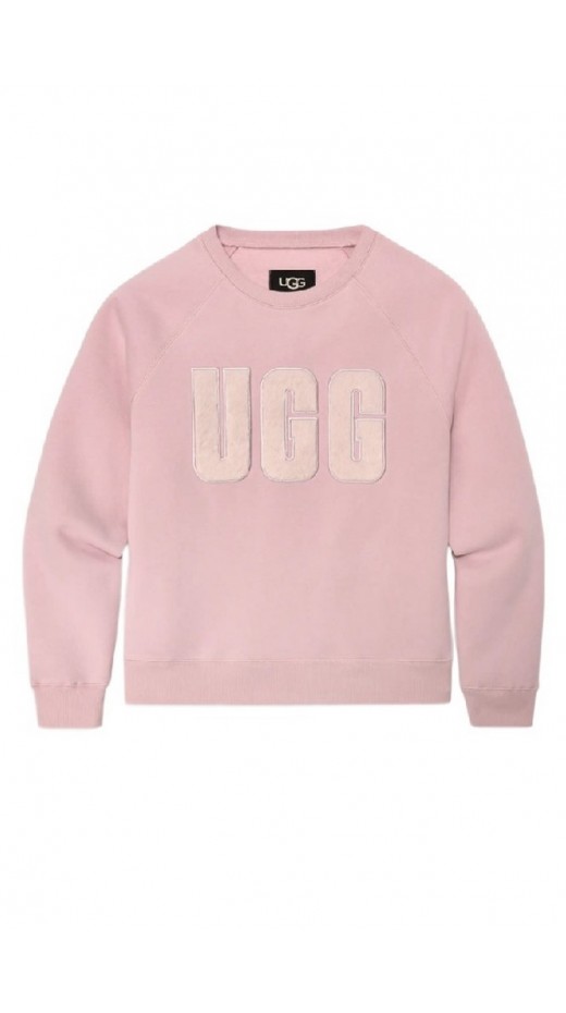 UGG MADELINE FUZZY LOGO CREWNECK ΜΠΛΟΥΖΑ ΦΟΥΤΕΡ ΓΥΝΑΙΚΕΙΑ ROSE