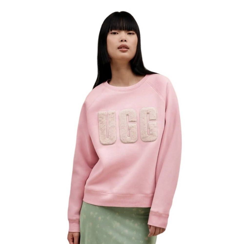 UGG MADELINE FUZZY LOGO CREWNECK ΜΠΛΟΥΖΑ ΦΟΥΤΕΡ ΓΥΝΑΙΚΕΙΑ ROSE