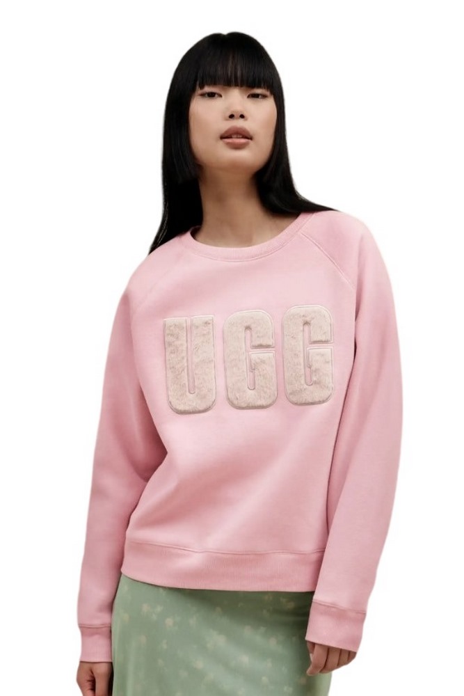 UGG MADELINE FUZZY LOGO CREWNECK ΜΠΛΟΥΖΑ ΦΟΥΤΕΡ ΓΥΝΑΙΚΕΙΑ ROSE