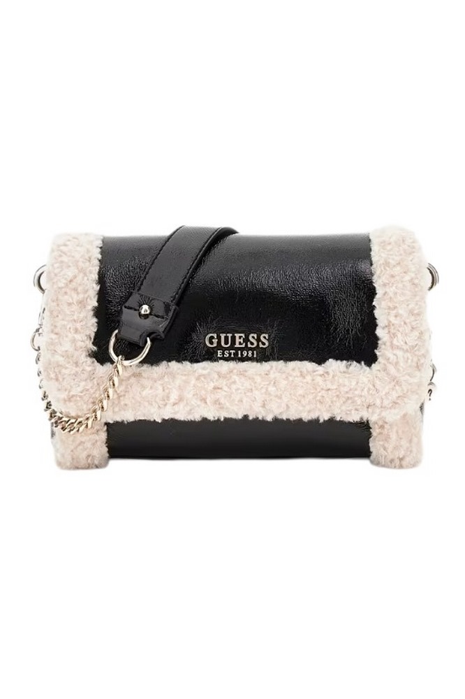 GUESS DAVIKA FLAP SHOULDER BAG ΤΣΑΝΤΑ ΓΥΝΑΙΚΕΙΑ BLACK