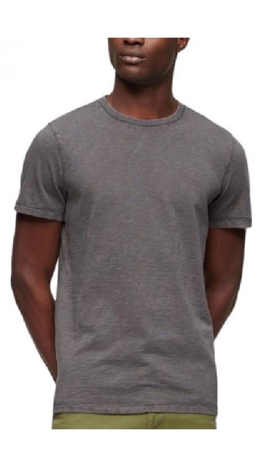 SUPERDRY STUD CREW NECK SLUB T-SHIRT ΜΠΛΟΥΖΑ ΑΝΔΡΙΚΗ GREY