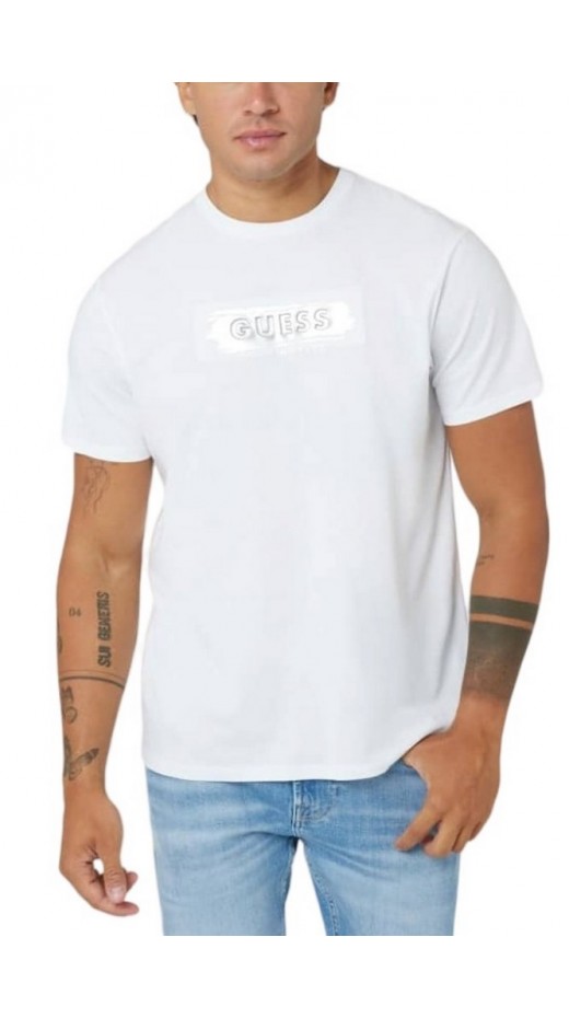 GUESS BSC METALLIC DEBO T-SHIRT ΜΠΛΟΥΖΑ ΑΝΔΡΙΚΗ WHITE