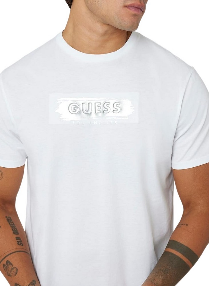 GUESS BSC METALLIC DEBO T-SHIRT ΜΠΛΟΥΖΑ ΑΝΔΡΙΚΗ WHITE