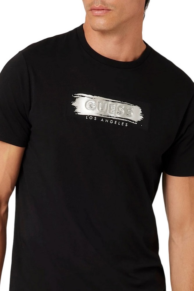 GUESS BSC METALLIC DEBO T-SHIRT ΜΠΛΟΥΖΑ ΑΝΔΡΙΚΗ BLACK