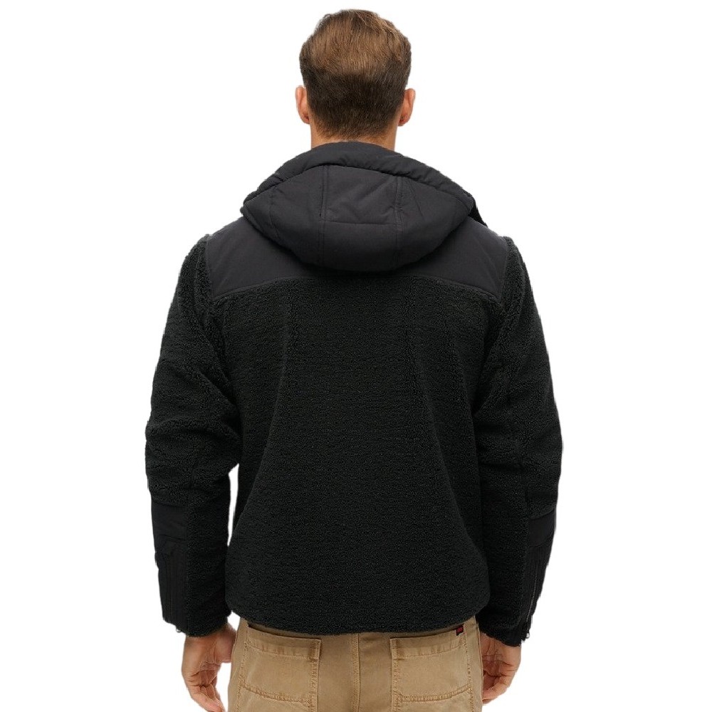 SUPERDRY D3 OVIN HOOD EXPEDITION BORG HYBRID ΜΠΟΥΦΑΝ ΑΝΔΡΙΚΟ BLACK