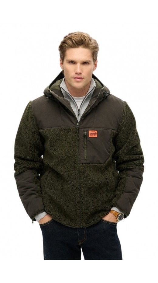 SUPERDRY D3 OVIN HOOD EXPEDITION BORG HYBRID ΜΠΟΥΦΑΝ ΑΝΔΡΙΚΟ OLIVE