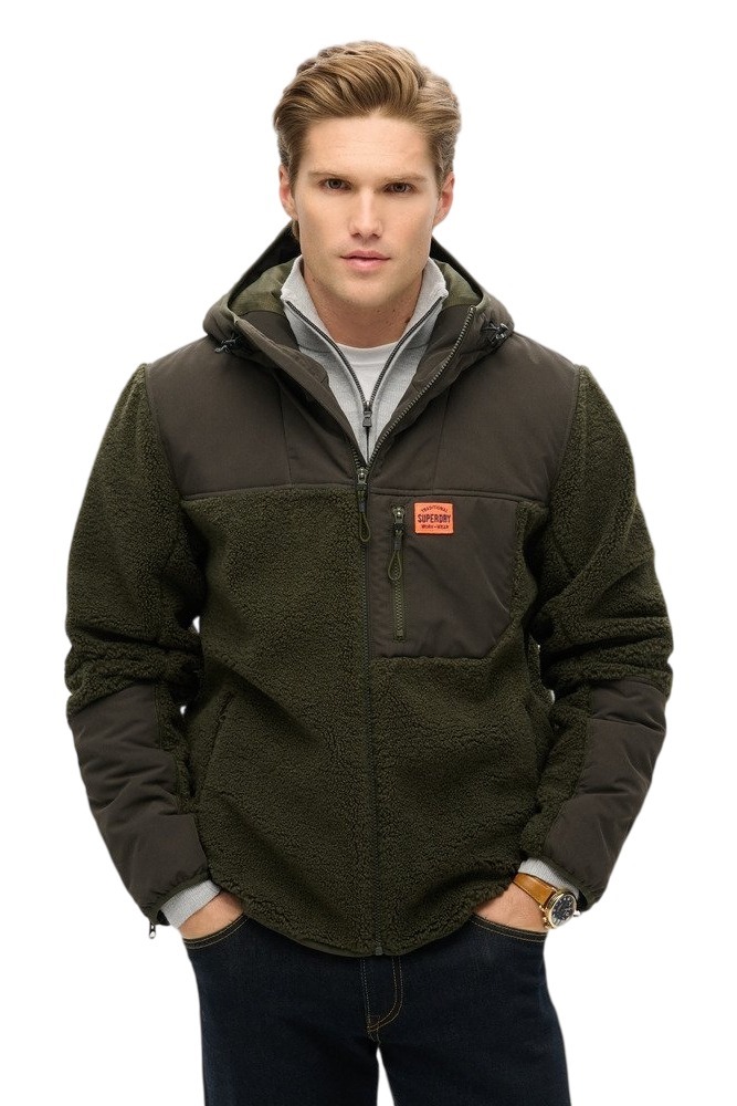 SUPERDRY D3 OVIN HOOD EXPEDITION BORG HYBRID ΜΠΟΥΦΑΝ ΑΝΔΡΙΚΟ OLIVE