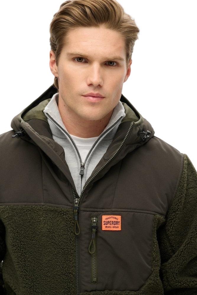 SUPERDRY D3 OVIN HOOD EXPEDITION BORG HYBRID ΜΠΟΥΦΑΝ ΑΝΔΡΙΚΟ OLIVE