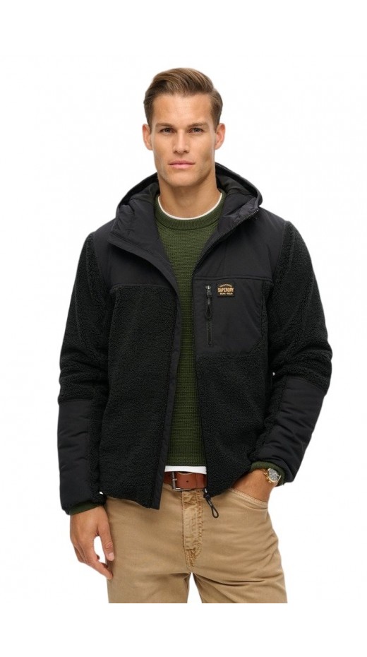 SUPERDRY D3 OVIN HOOD EXPEDITION BORG HYBRID ΜΠΟΥΦΑΝ ΑΝΔΡΙΚΟ BLACK