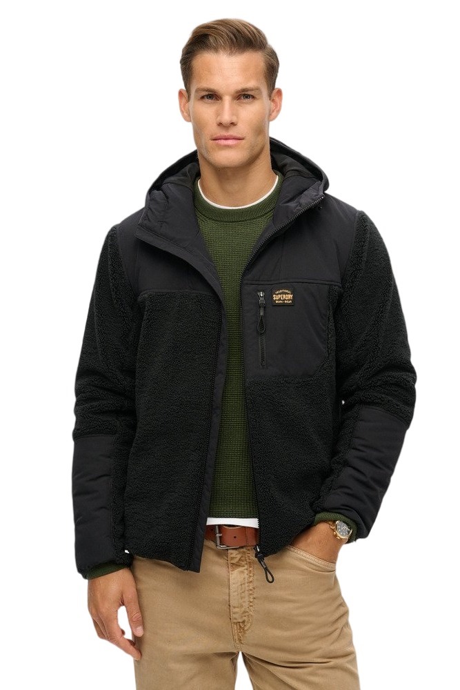 SUPERDRY D3 OVIN HOOD EXPEDITION BORG HYBRID ΜΠΟΥΦΑΝ ΑΝΔΡΙΚΟ BLACK