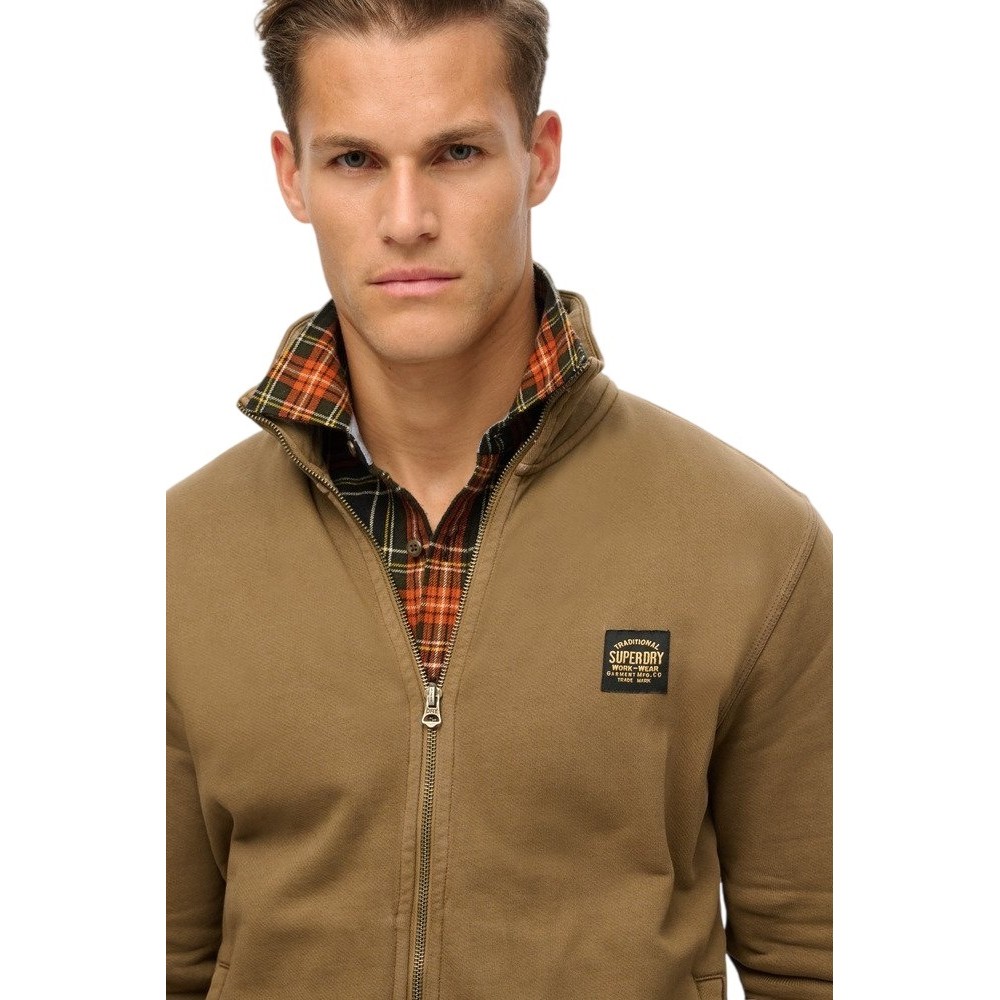 SUPERDRY D2 OVIN CONTRAST STITCH TRACK TOP ΖΑΚΕΤΑ ΦΟΥΤΕΡ ΑΝΔΡΙΚΗ BROWN