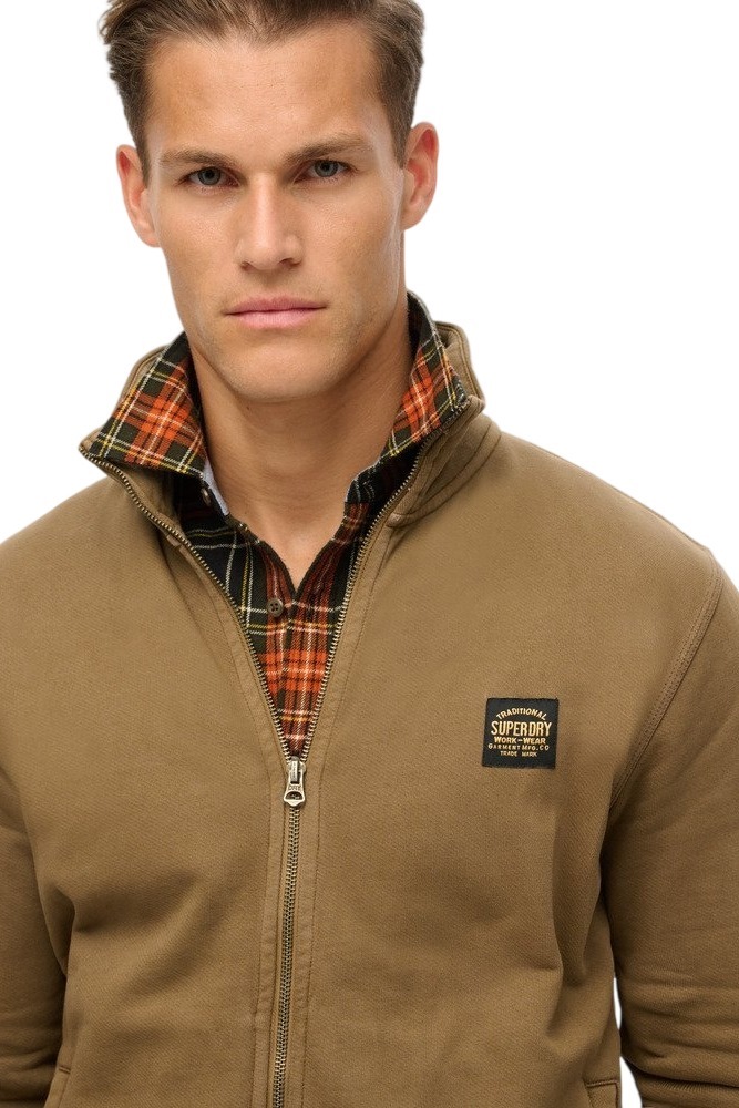 SUPERDRY D2 OVIN CONTRAST STITCH TRACK TOP ΖΑΚΕΤΑ ΦΟΥΤΕΡ ΑΝΔΡΙΚΗ BROWN