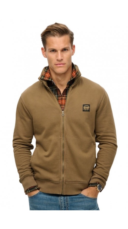 SUPERDRY D2 OVIN CONTRAST STITCH TRACK TOP ΖΑΚΕΤΑ ΦΟΥΤΕΡ ΑΝΔΡΙΚΗ BROWN