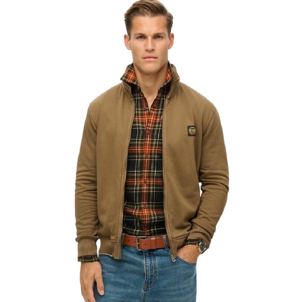 SUPERDRY D2 OVIN CONTRAST STITCH TRACK TOP ΖΑΚΕΤΑ ΦΟΥΤΕΡ ΑΝΔΡΙΚΗ BROWN