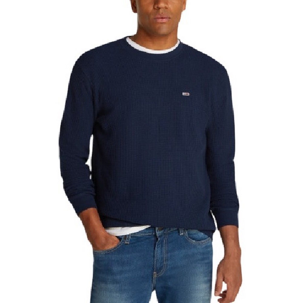 TOMMY HILFIGER REG WAFFLE L/S TEE ΜΠΛΟΥΖΑ ΑΝΔΡΙΚΗ NAVY