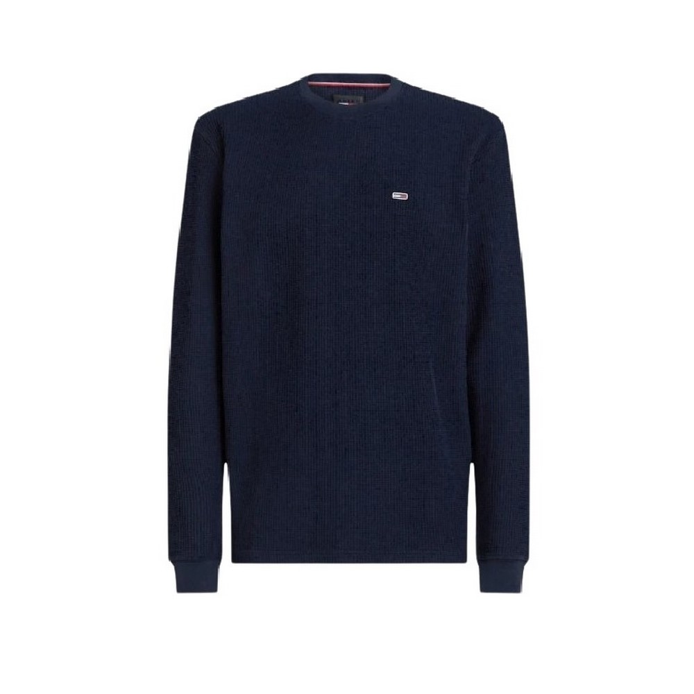 TOMMY HILFIGER REG WAFFLE L/S TEE ΜΠΛΟΥΖΑ ΑΝΔΡΙΚΗ NAVY