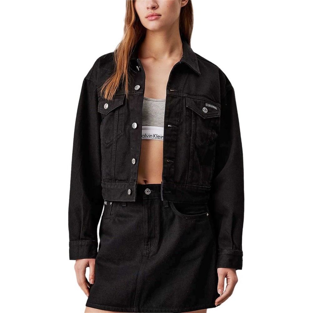 CALVIN KLEIN JEANS HERO 90S TRUCKER JACKET ΜΠΟΥΦΑΝ ΓΥΝΑΙΚΕΙΟ BLACK