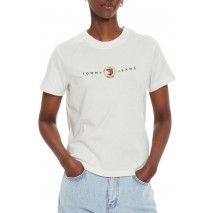 TOMMY JEANS REG CREST LINEAR TEE T-SHIRT ΜΠΛΟΥΖΑ ΓΥΝΑΙΚΕΙΑ WHITE