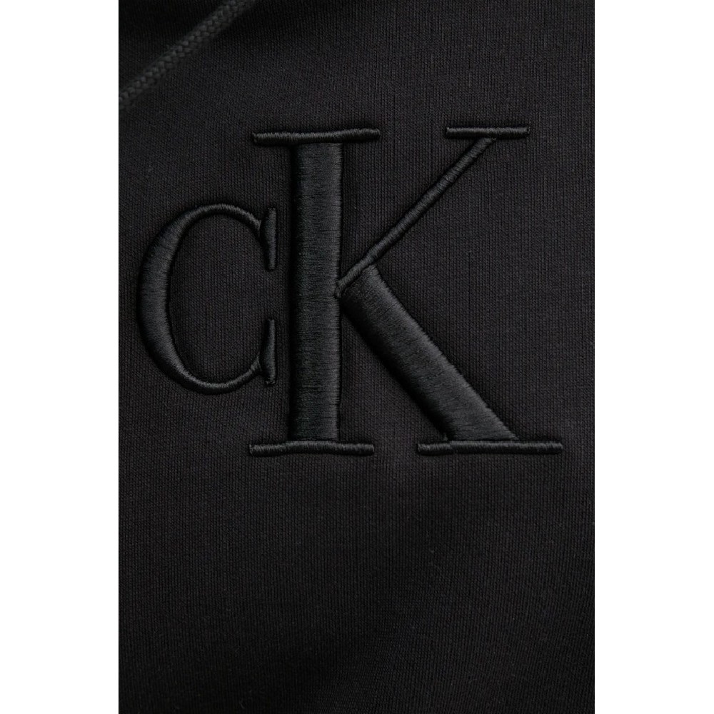 CALVIN KLEIN JEANS RAISED EMBROIDERY CK HOODIE ΦΟΥΤΕΡ ΜΠΛΟΥΖΑ ΓΥΝΑΙΚΕΙΑ BLACK