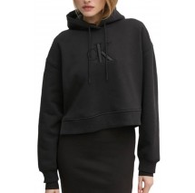 CALVIN KLEIN JEANS RAISED EMBROIDERY CK HOODIE ΦΟΥΤΕΡ ΜΠΛΟΥΖΑ ΓΥΝΑΙΚΕΙΑ BLACK