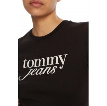 TOMMY JEANS SLIM ESSENTIAL LOGO TEE EXT T-SHIRT ΜΠΛΟΥΖΑ ΓΥΝΑΙΚΕΙΑ BLACK