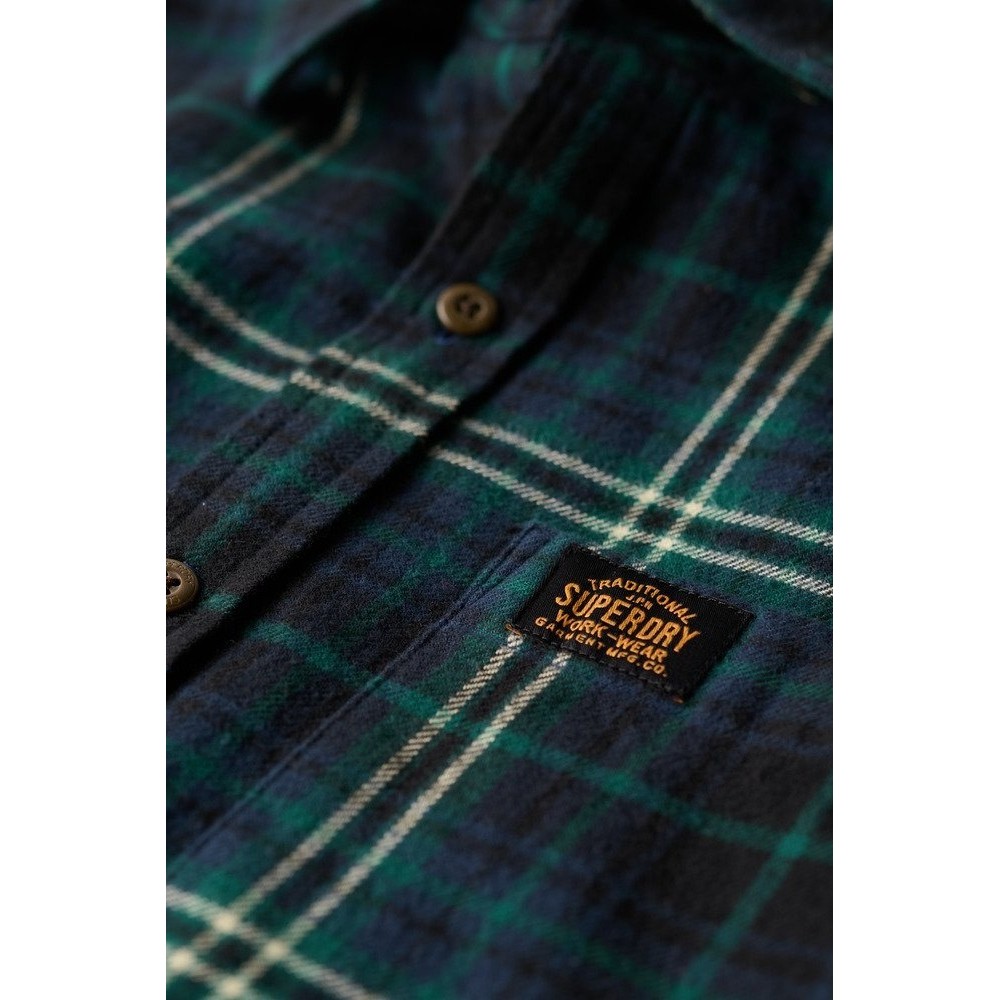 SUPERDRY D2 OVIN L/S COTTON LUMBERJACK SHIRT ΠΟΥΚΑΜΙΣΟ ΑΝΔΡΙΚΟ DARK GREEN