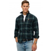 SUPERDRY D2 OVIN L/S COTTON LUMBERJACK SHIRT ΠΟΥΚΑΜΙΣΟ ΑΝΔΡΙΚΟ DARK GREEN