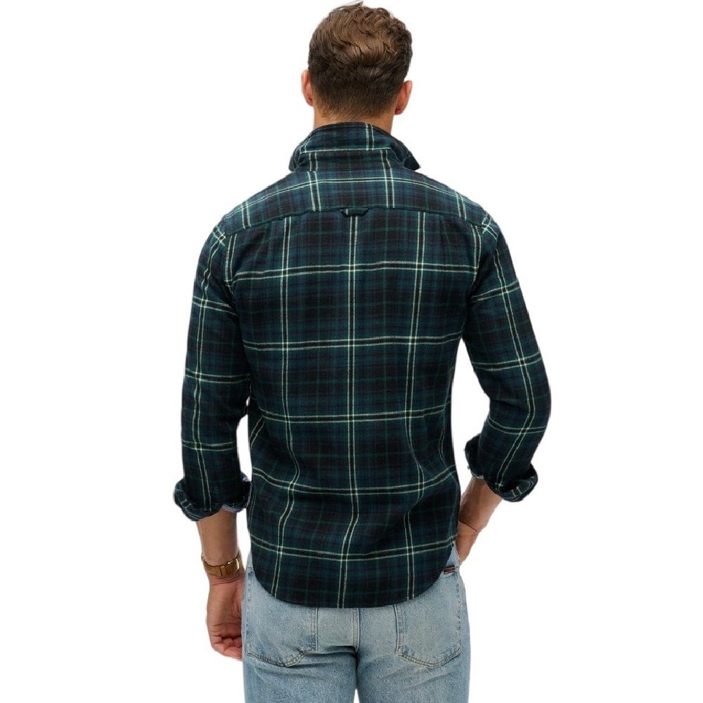 SUPERDRY D2 OVIN L/S COTTON LUMBERJACK SHIRT ΠΟΥΚΑΜΙΣΟ ΑΝΔΡΙΚΟ DARK GREEN