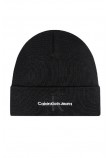 CALVIN KLEIN JEANS MONO LOGO EMBRO BEANIE ΣΚΟΥΦΟΣ ΑΝΔΡΙΚΟΣ BLACK