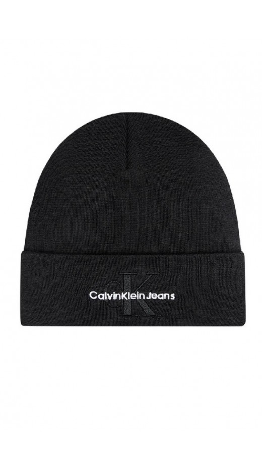 CALVIN KLEIN JEANS MONO LOGO EMBRO BEANIE ΣΚΟΥΦΟΣ ΑΝΔΡΙΚΟΣ BLACK