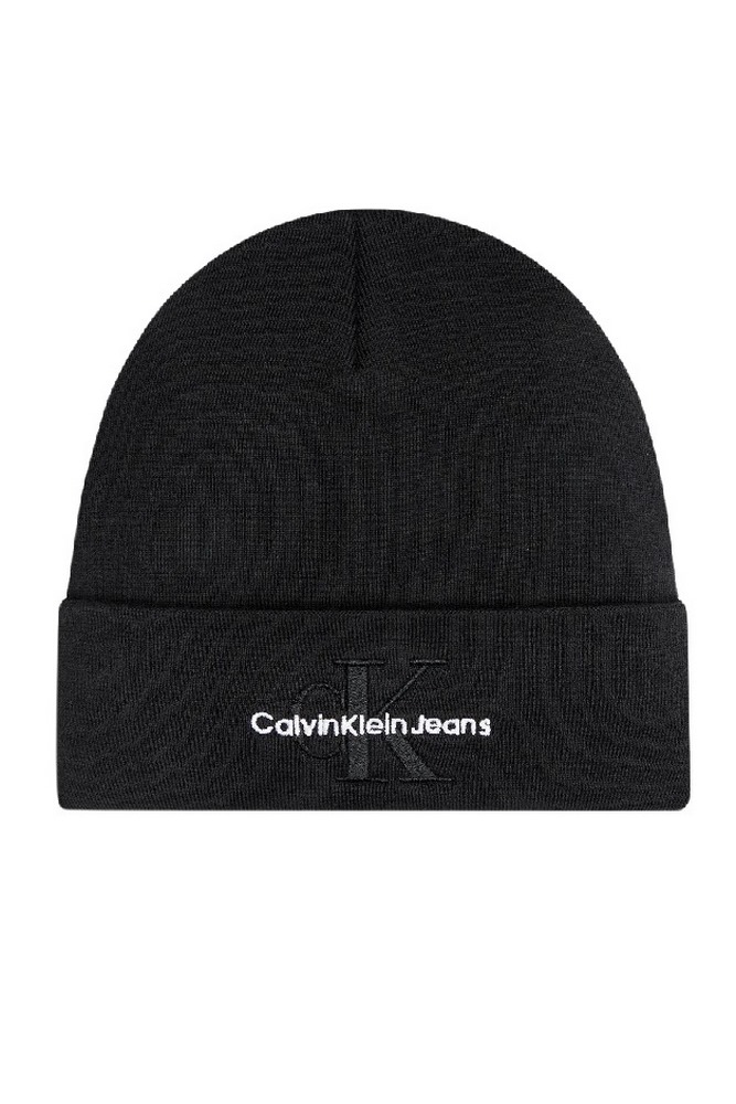 CALVIN KLEIN JEANS MONO LOGO EMBRO BEANIE ΣΚΟΥΦΟΣ ΑΝΔΡΙΚΟΣ BLACK