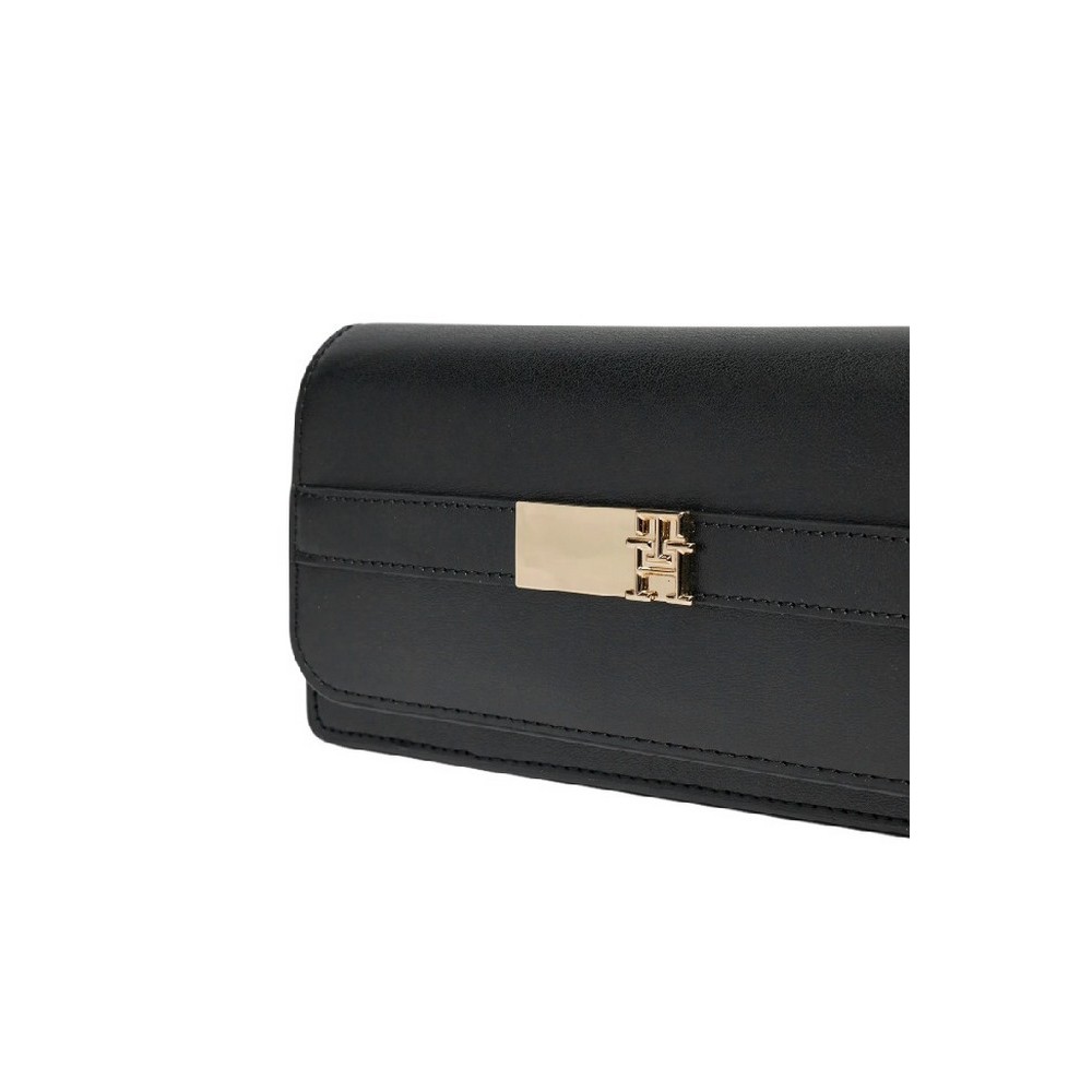 TOMMY HILFIGER  HERITAGE LRG FLAP W/CHAIN ΤΣΑΝΤΑ ΓΥΝΑΙΚΕΙΑ BLACK