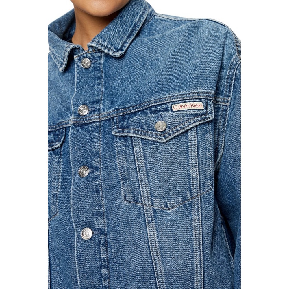 CALVIN KLEIN JEANS BOXY DENIM JACKET ΜΠΟΥΦΑΝ ΓΥΝΑΙΚΕΙΟ DENIM LIGHT