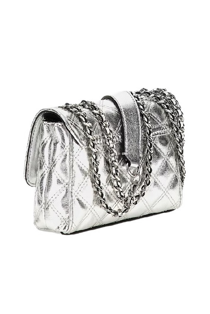 GUESS GIULLY CAMERA BAG ΤΣΑΝΤΑ ΓΥΝΑΙΚΕΙΑ SILVER