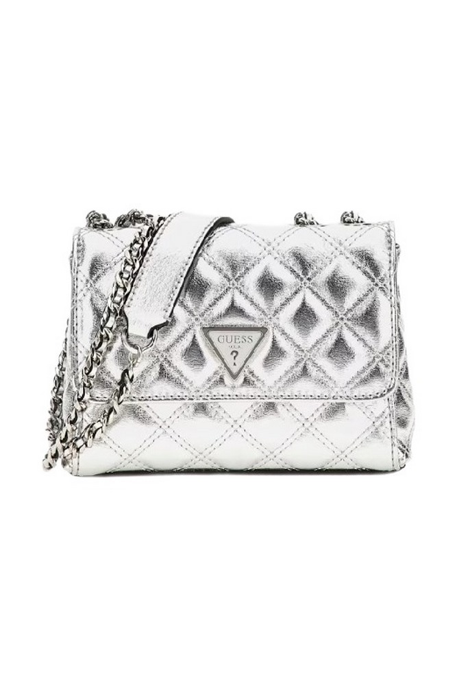 GUESS GIULLY CAMERA BAG ΤΣΑΝΤΑ ΓΥΝΑΙΚΕΙΑ SILVER