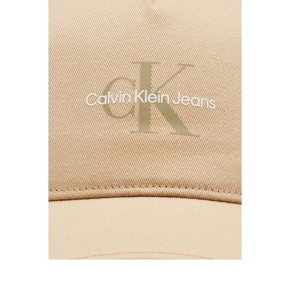 CALVIN KLEIN JEANS MONO LOGO PRINT CAP KAPELO GYNAIKEIO IVORY