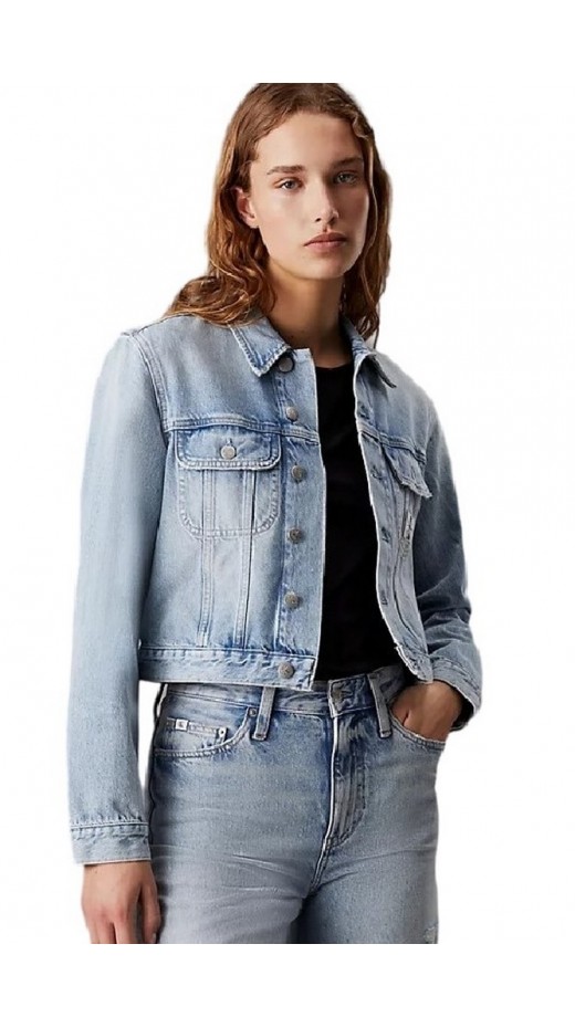 CALVIN KLEIN JEANS CROPPED 90'S DENIM JACKET ΜΠΟΥΦΑΝ ΓΥΝΑΙΚΕΙΟ DENIM LIGHT