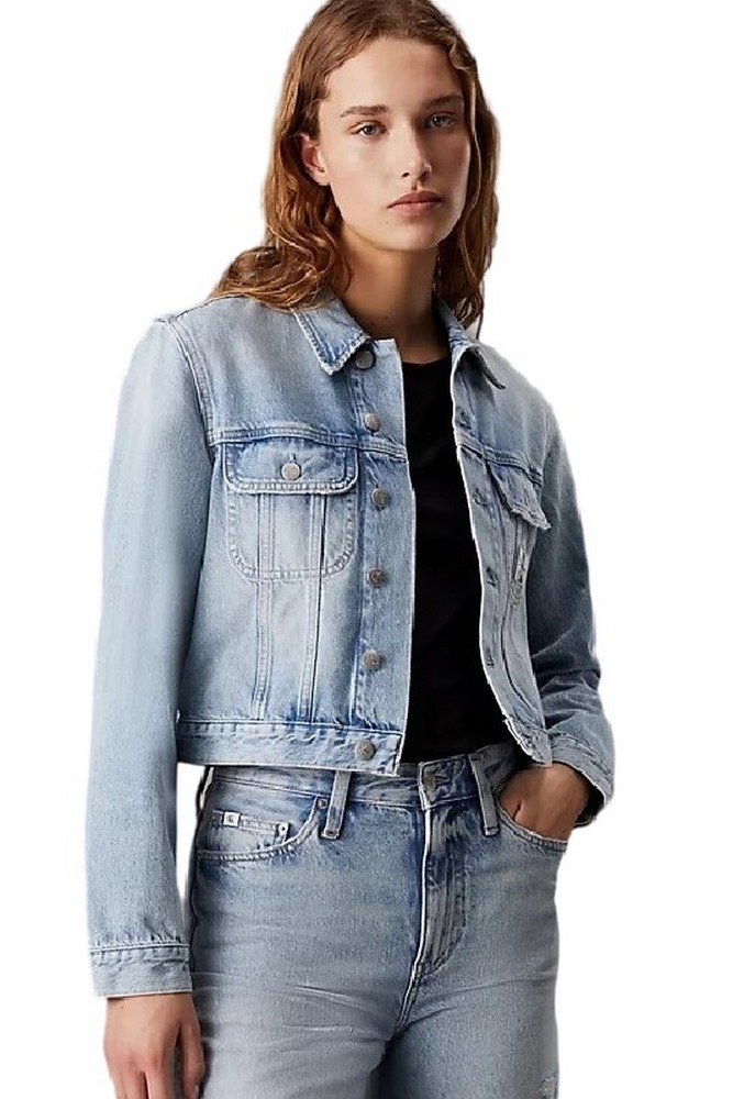 CALVIN KLEIN JEANS CROPPED 90'S DENIM JACKET ΜΠΟΥΦΑΝ ΓΥΝΑΙΚΕΙΟ DENIM LIGHT