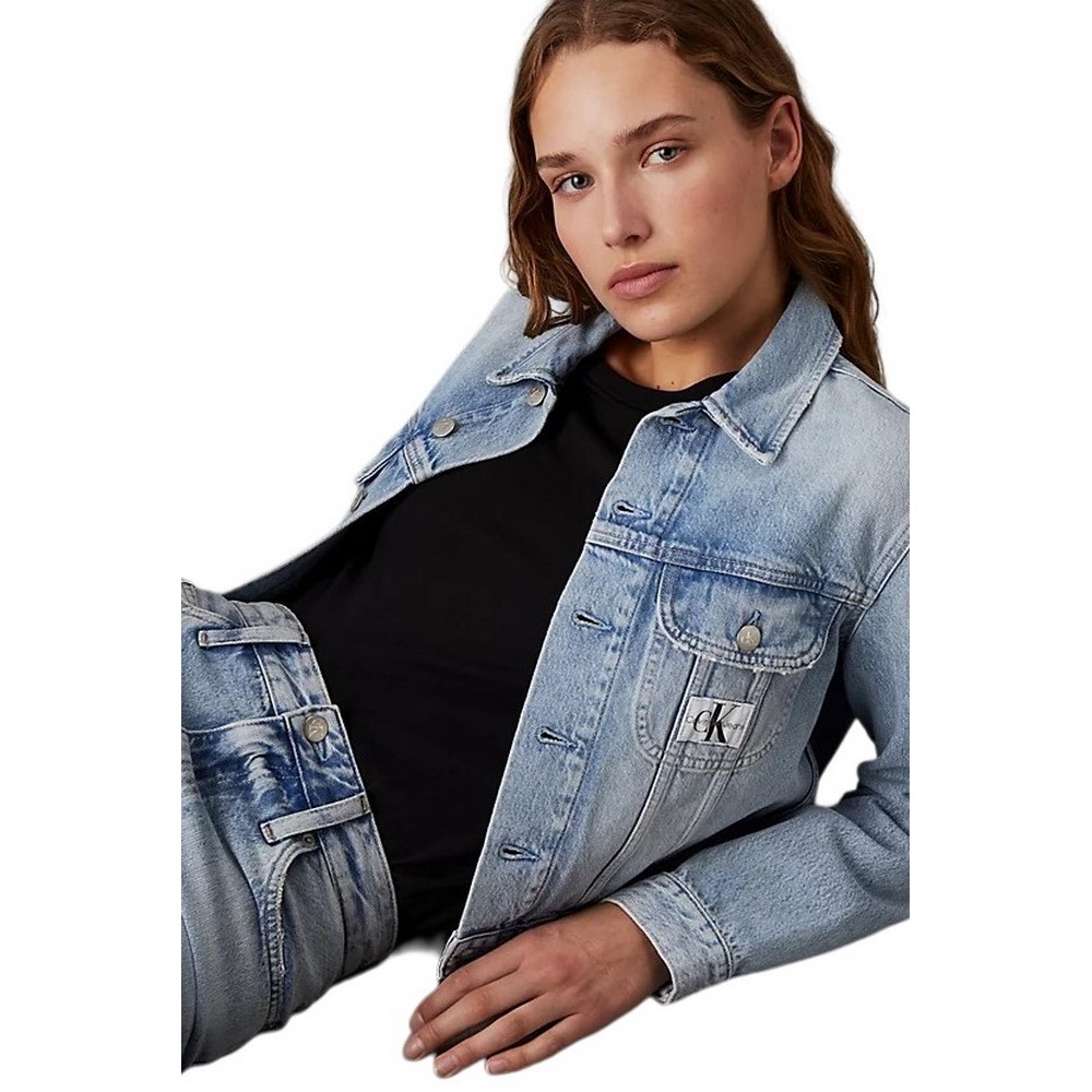 CALVIN KLEIN JEANS CROPPED 90'S DENIM JACKET ΜΠΟΥΦΑΝ ΓΥΝΑΙΚΕΙΟ DENIM LIGHT