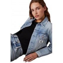 CALVIN KLEIN JEANS CROPPED 90'S DENIM JACKET ΜΠΟΥΦΑΝ ΓΥΝΑΙΚΕΙΟ DENIM LIGHT