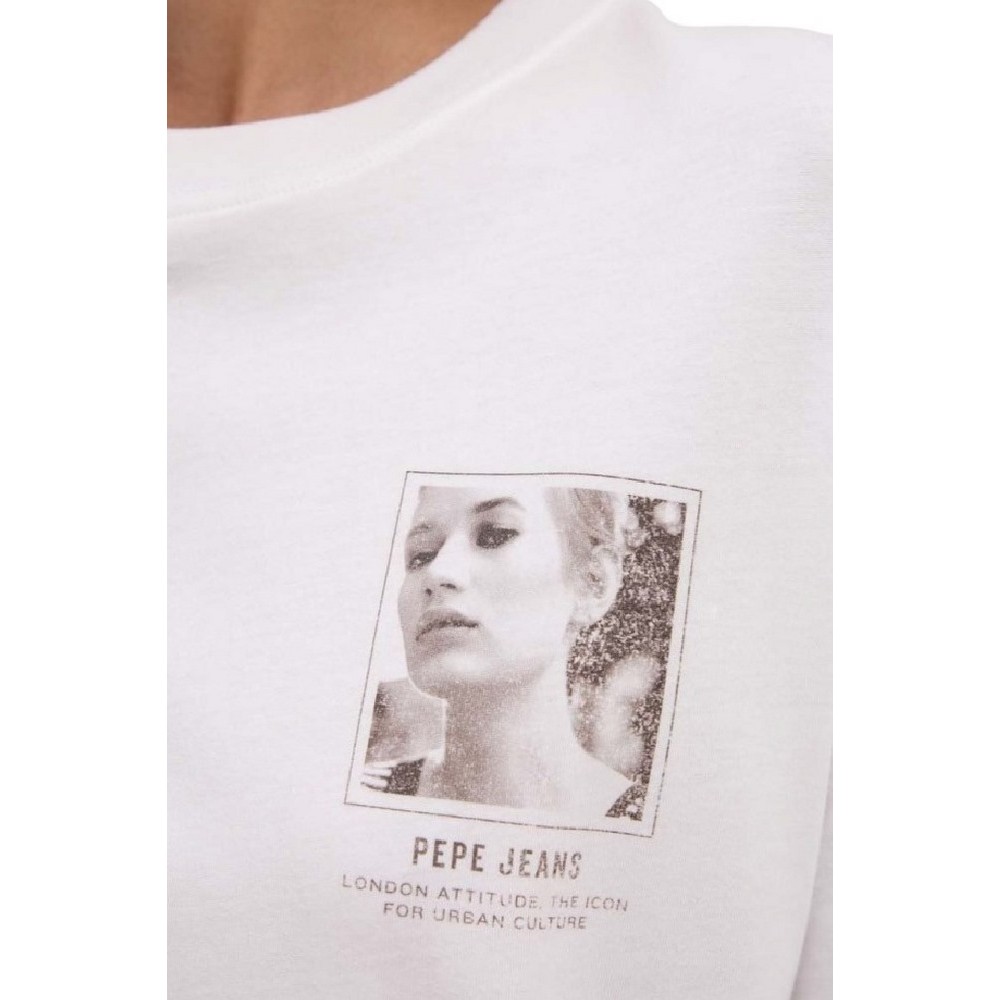 PEPE JEANS LONDON DROP 2 GILLY T-SHIRT ΜΠΛΟΥΖΑ ΓΥΝΑΙΚΕΙΑ WHITE