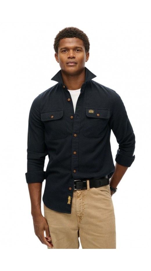 SUPERDRY D2 OVIN FLANNEL WORKWEAR SHIRT ΠΟΥΚΑΜΙΣΟ ΑΝΔΡΙΚΟ BLACK