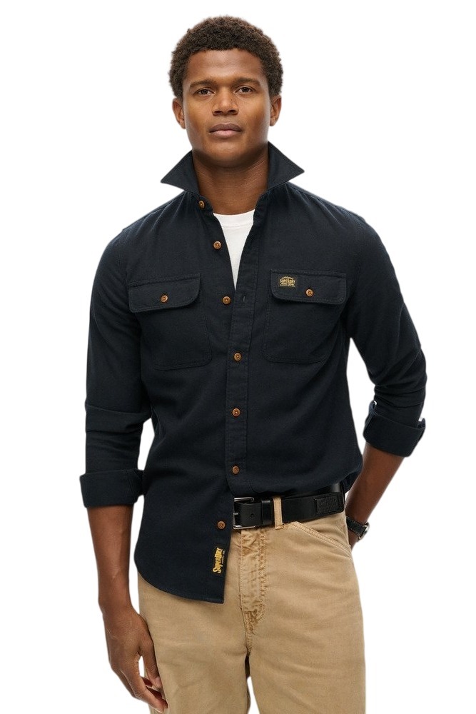 SUPERDRY D2 OVIN FLANNEL WORKWEAR SHIRT ΠΟΥΚΑΜΙΣΟ ΑΝΔΡΙΚΟ BLACK