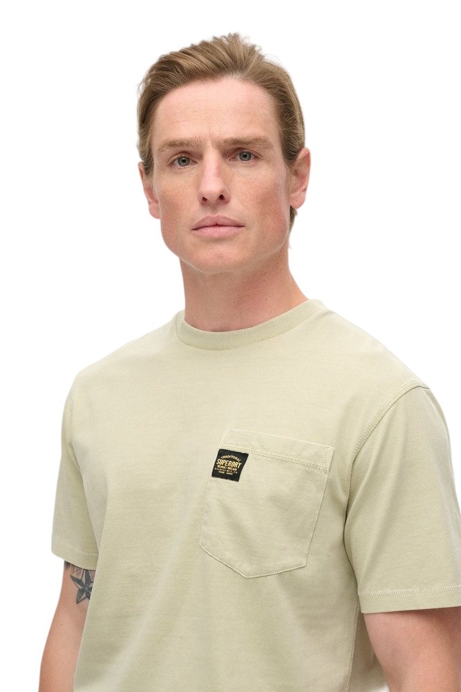 SUPERDRY D2 OVIN CONTRAST STITCH POCKET T-SHIRT ΜΠΛΟΥΖΑ ΑΝΔΡΙΚΗ BEIGE