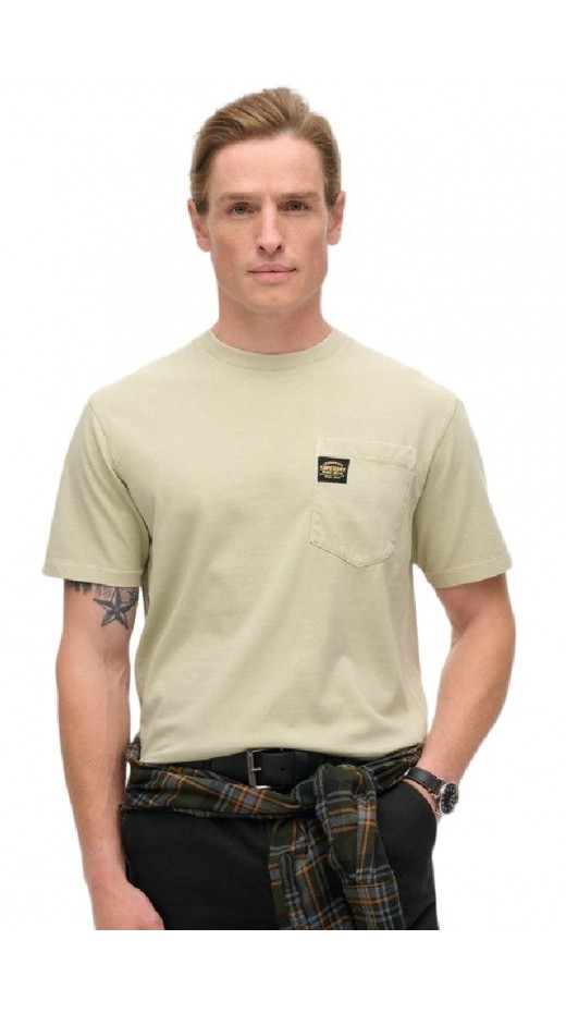 SUPERDRY D2 OVIN CONTRAST STITCH POCKET T-SHIRT ΜΠΛΟΥΖΑ ΑΝΔΡΙΚΗ BEIGE