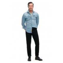 SUPERDRY D2 OVIN EMBROIDERED WORKWEAR SHIRT ΠΟΥΚΑΜΙΣΟ ΑΝΔΡΙΚΟ LIGHT DENIM