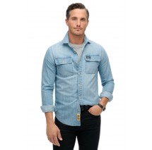 SUPERDRY D2 OVIN EMBROIDERED WORKWEAR SHIRT ΠΟΥΚΑΜΙΣΟ ΑΝΔΡΙΚΟ LIGHT DENIM