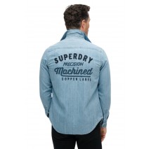 SUPERDRY D2 OVIN EMBROIDERED WORKWEAR SHIRT ΠΟΥΚΑΜΙΣΟ ΑΝΔΡΙΚΟ LIGHT DENIM